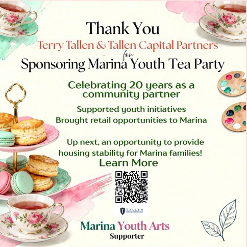 Terry Tallen and Tallen Capital Partners Sponsor of Marina yout Arts